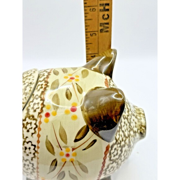 Temptations Old World Green Pig Spice Tea Jar Canister with Lid Stoneware - Picture 10 of 12